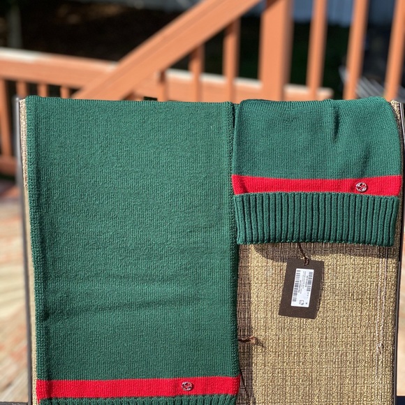💥SOLD💥 GUCCI Wool Guccissima Scarf & Beanie - Picture 4 of 8